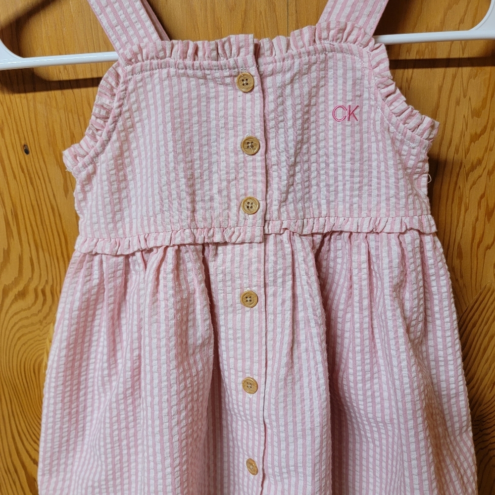 Calvin Klein Girls Size 4T Seersucker Dress